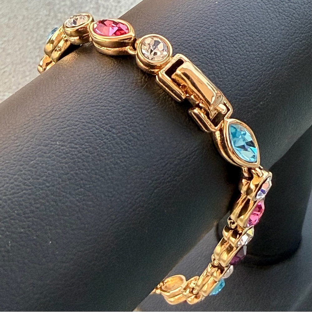 D'Orlan Multi-Colored Tennis Bracelet, Signed - Picture 3 of 8